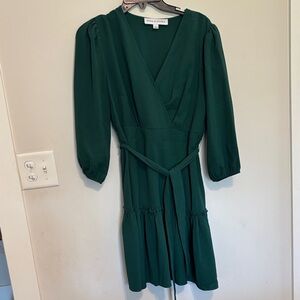 Emma and Michele Deep Green Long Sleeve Dress